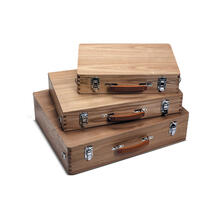 Holzmalkoffer, klar lackiert, ca. 38 x 27 x 8cm