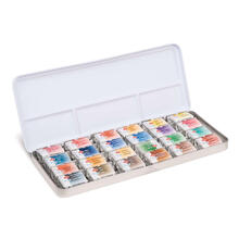 NEU White Nights Aquarellkasten Metall 24 ganze Npfe