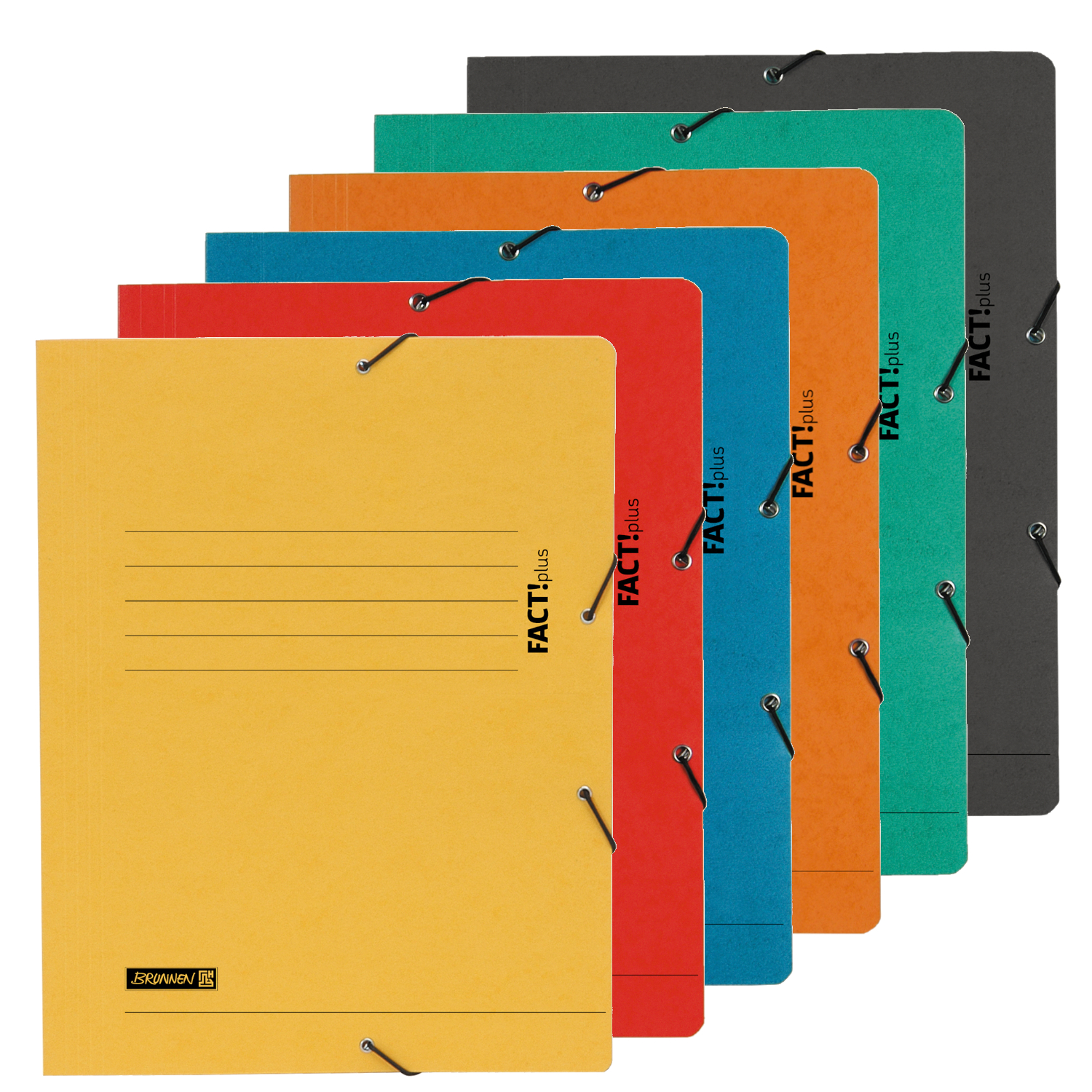 NEU Sammelmappe FACT!plus DIN A4, aus Karton, mit Gummizug - Verschiedene Farben