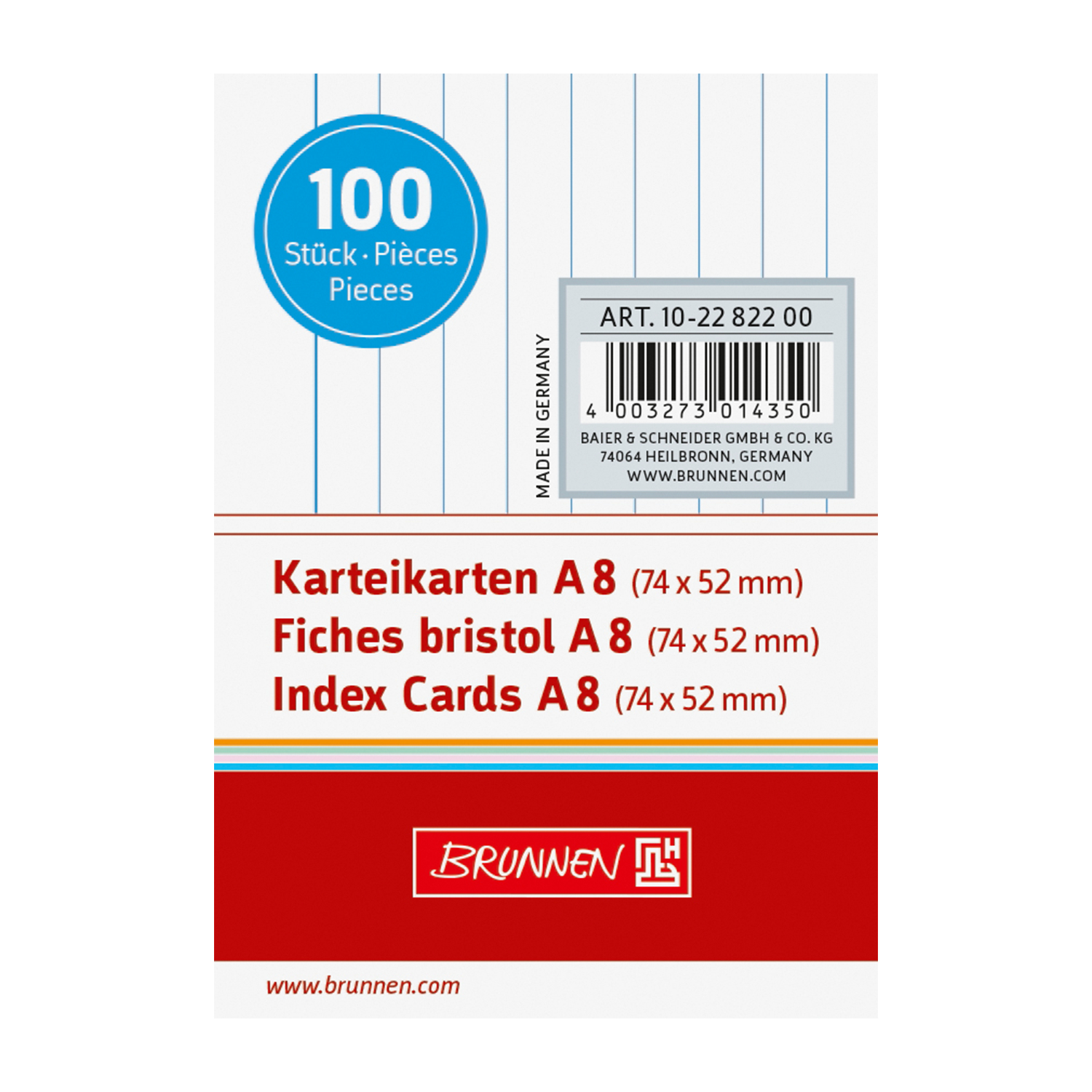 NEU Karteikarten DIN A8 - Verschiedene Lineatur