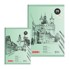 NEU Zeichenblock, 170g/m, 20 Blatt, naturwei, 2-seitig geleimt - Verschiedene Formate