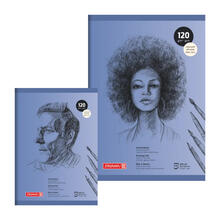 NEU Zeichenblock, 120g/m², 20 Blatt, naturweiß, 2-seitig geleimt - Verschiedene Formate