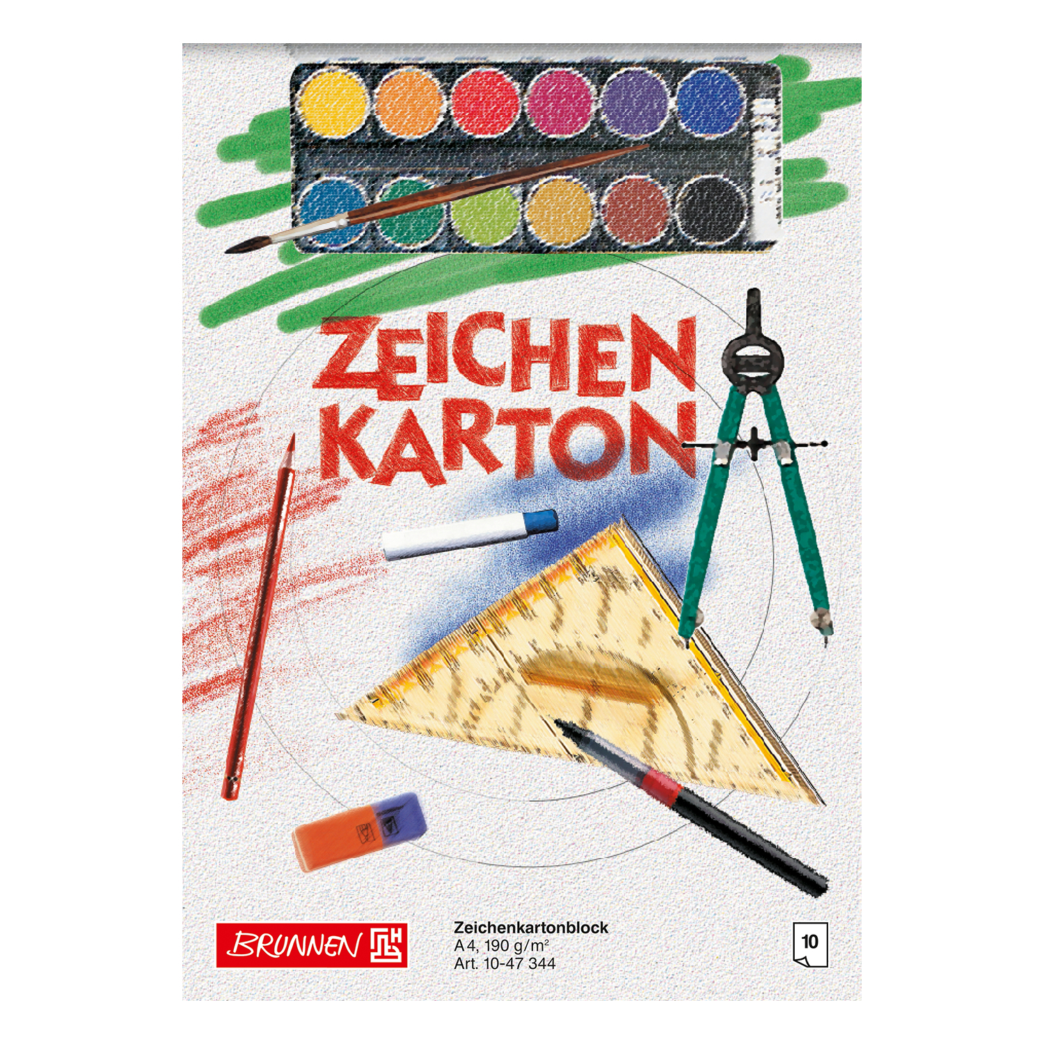 SALE Zeichenkarton-Block DIN A4, 190g, 10 Blatt kopfverleimt