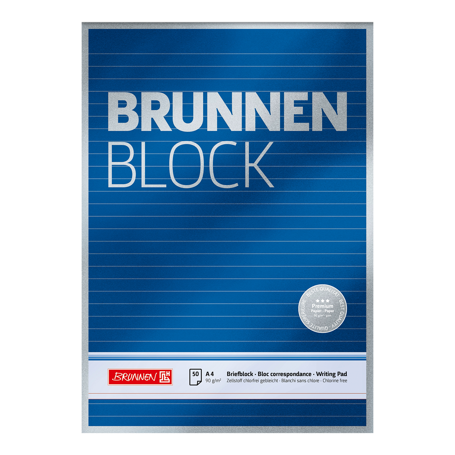 NEU Brunnen-Block Premium DIN A4, 90g, 50 Blatt, liniert