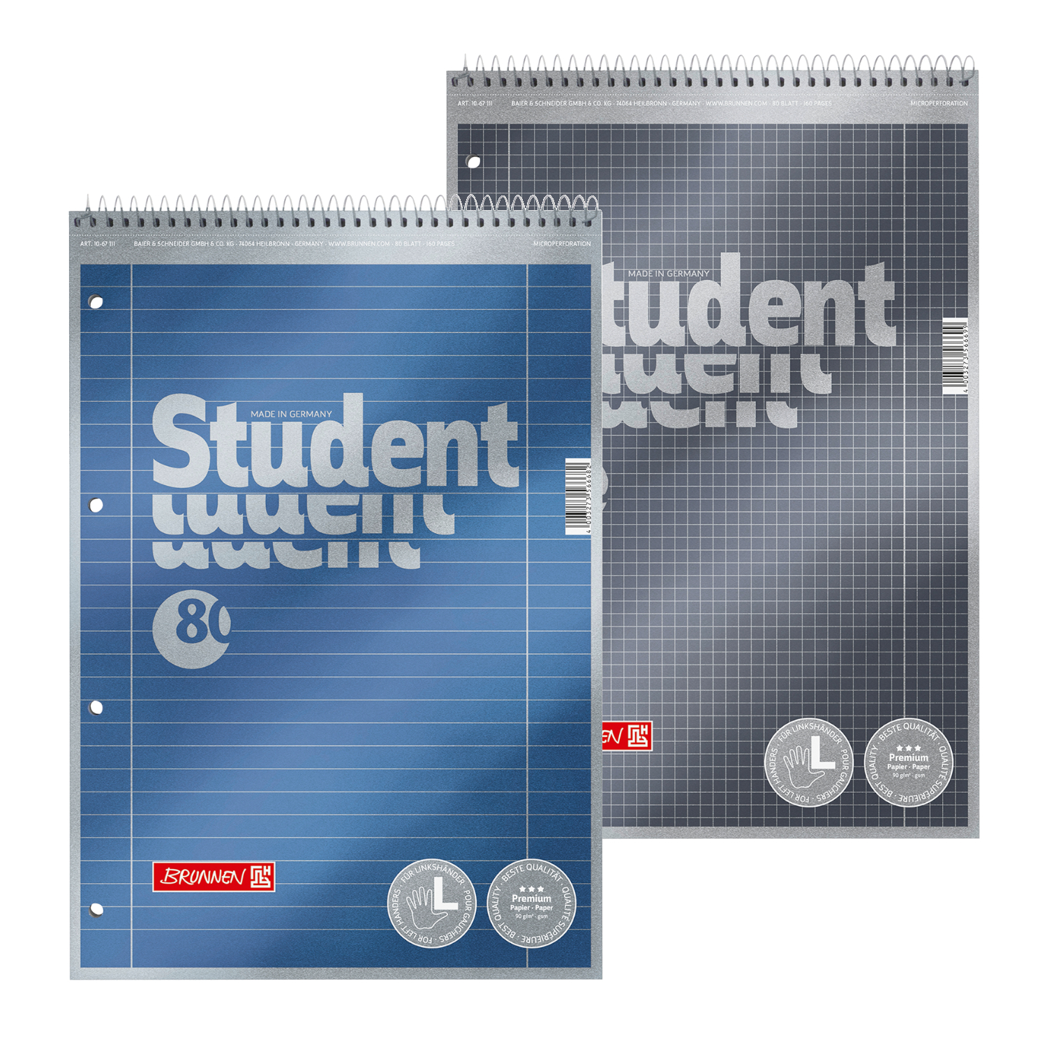 NEU College-Block Premium DIN A4 Spiralbindung oben - Verschiedene Lineatur