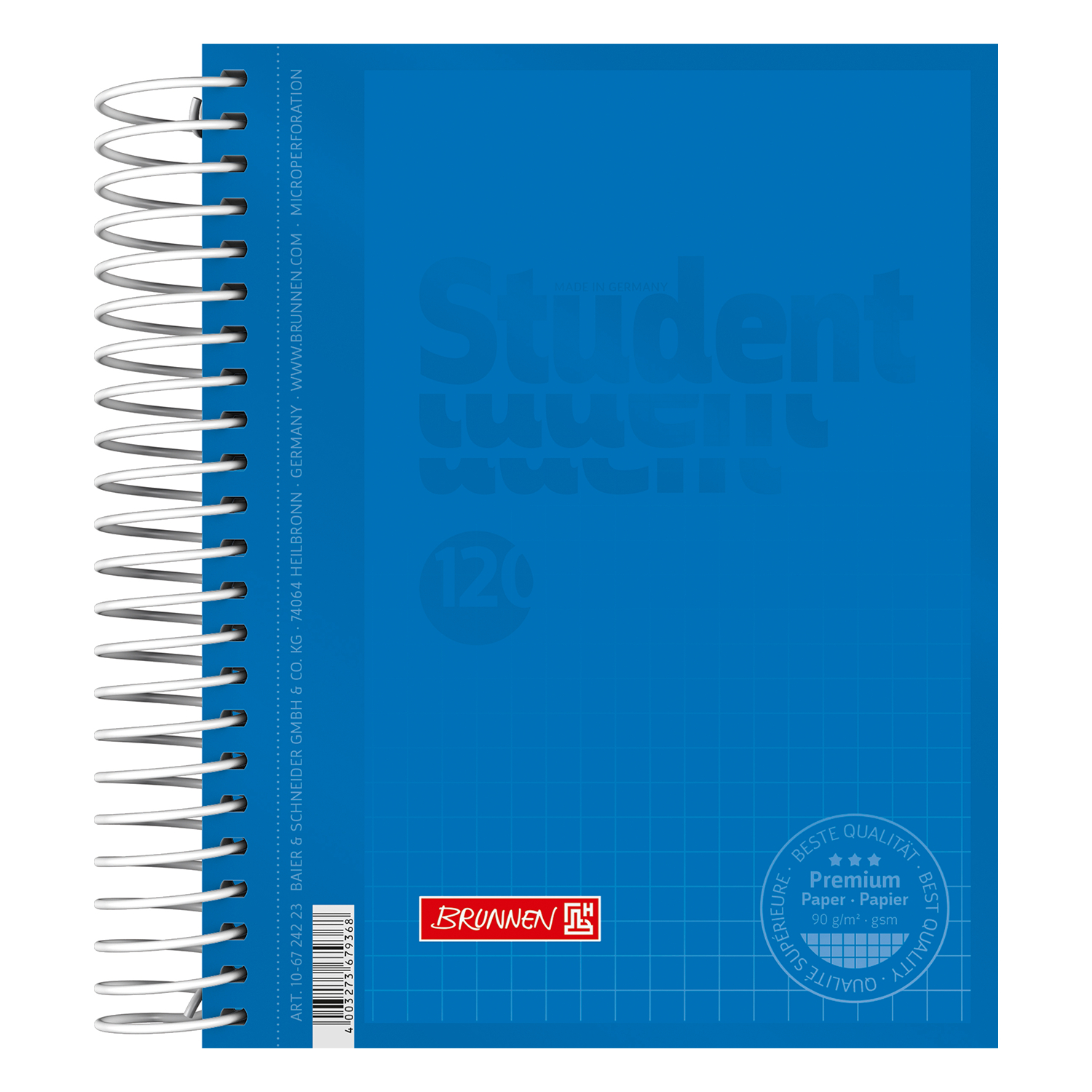 NEU Collegeblock DIN A6, kariert, 120 Blatt, azur