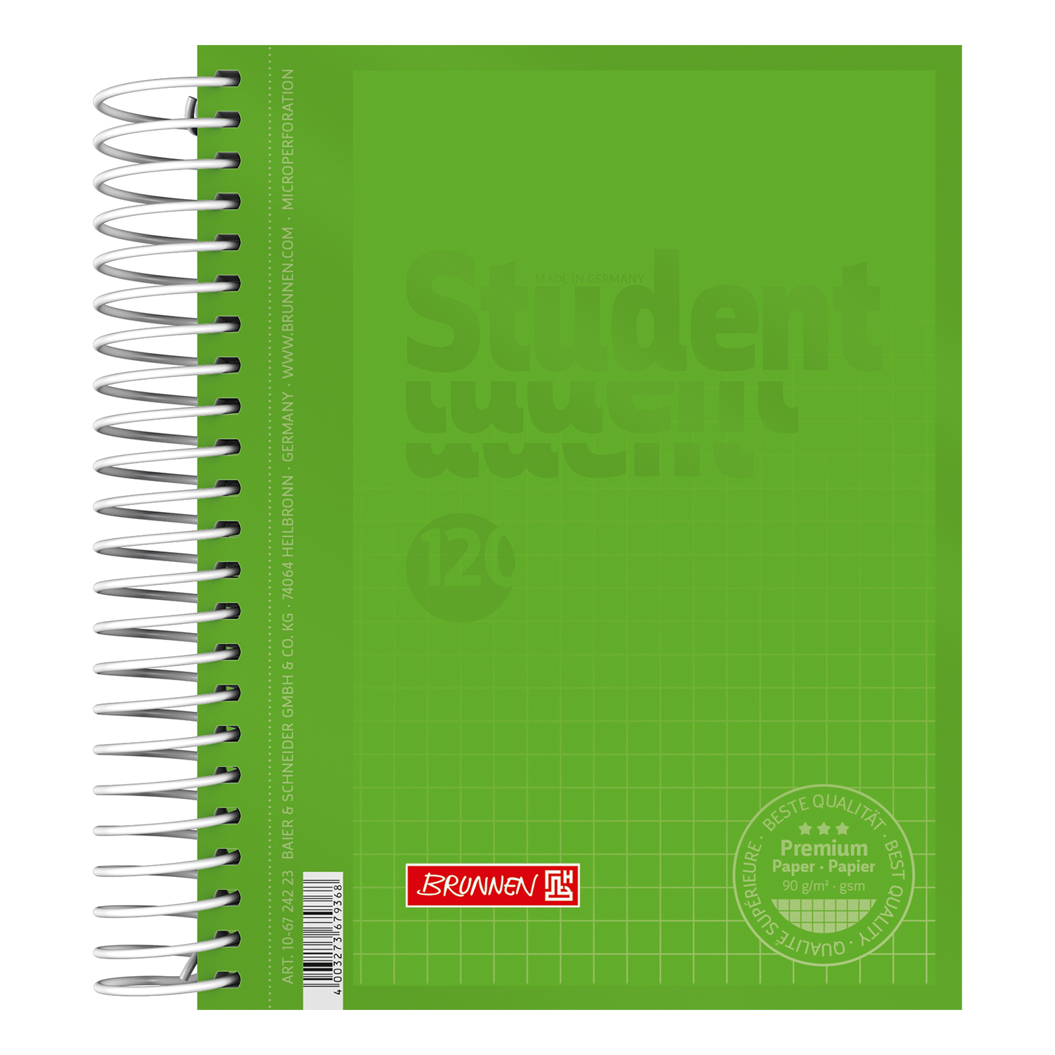 NEU Collegeblock DIN A6, kariert, 120 Blatt, kiwi