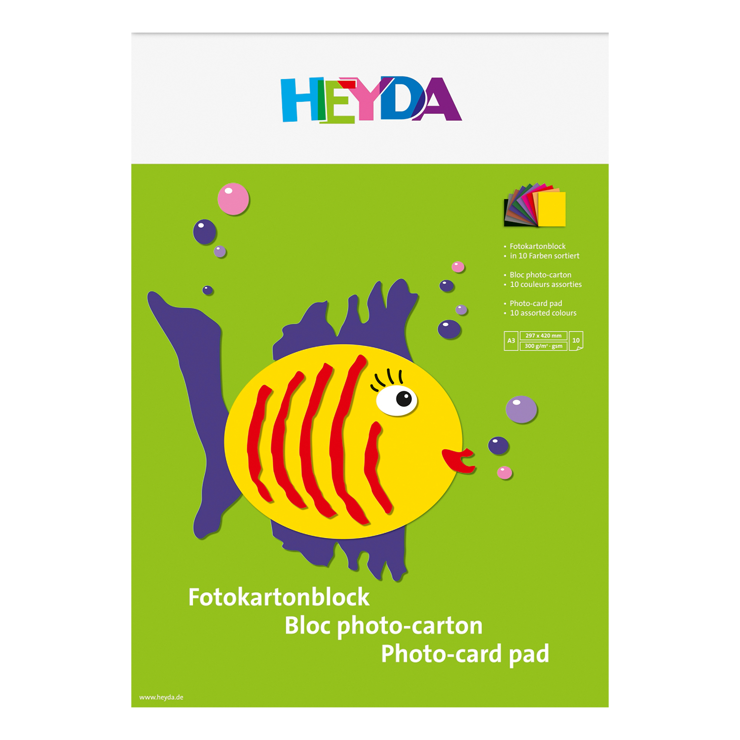 NEU Fotokarton-Block, DIN A3, 10 Blatt, bunte Farben