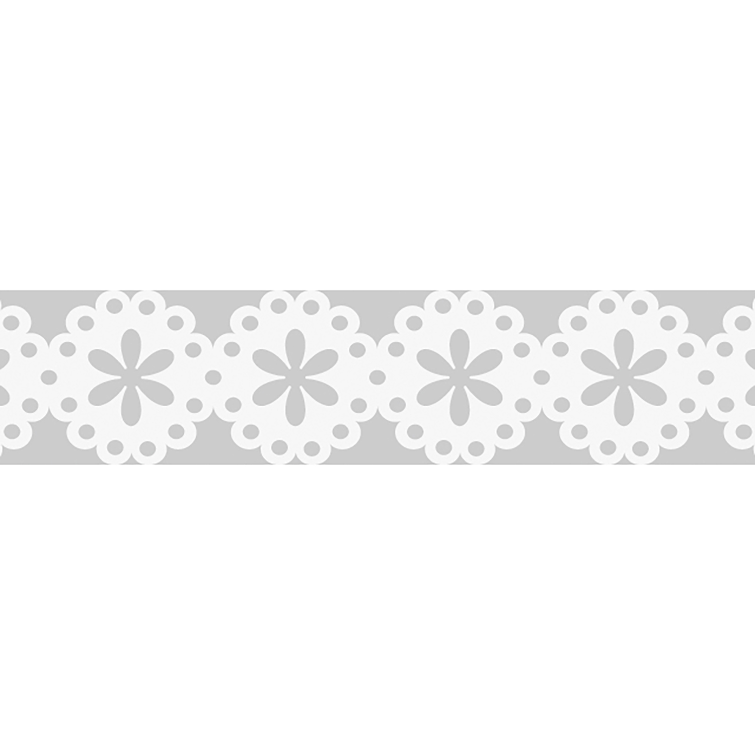 NEU Papierspitze selbstklebend, 2 m x 10 mm, Blumen Wei
