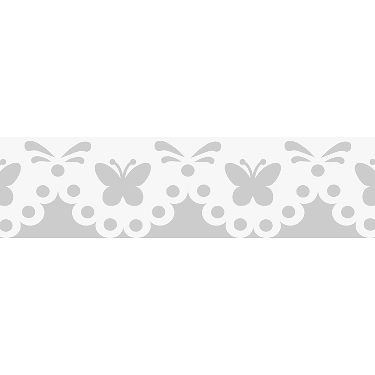 NEU Papierspitze selbstklebend, 2 m x 12 mm, Schmetterling Weiß