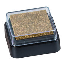 NEU Stempelkissen Mini, 3 x 3 cm, auf l/Wasser-Basis, Gold