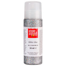 NEU Glitterfarbe Glitter Glue, mit Linerspitze, 50 ml, Silber-Regenbogen