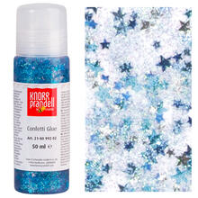 NEU Glitterfarbe Confetti Glue, mit Linerspitze, 50 ml, Blaue Sterne
