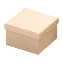 NEU Box Pappe natur, quadratisch mit Deckel, 11,5 x11,5 x 7,5 cm