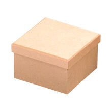 NEU Box Pappe natur, quadratisch mit Deckel, 10 x 10 x 6,5 cm