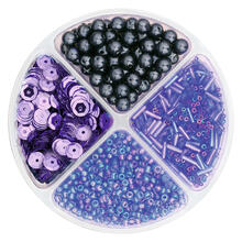 Perlen- / Pailletten-Set, 30g, blau-violett