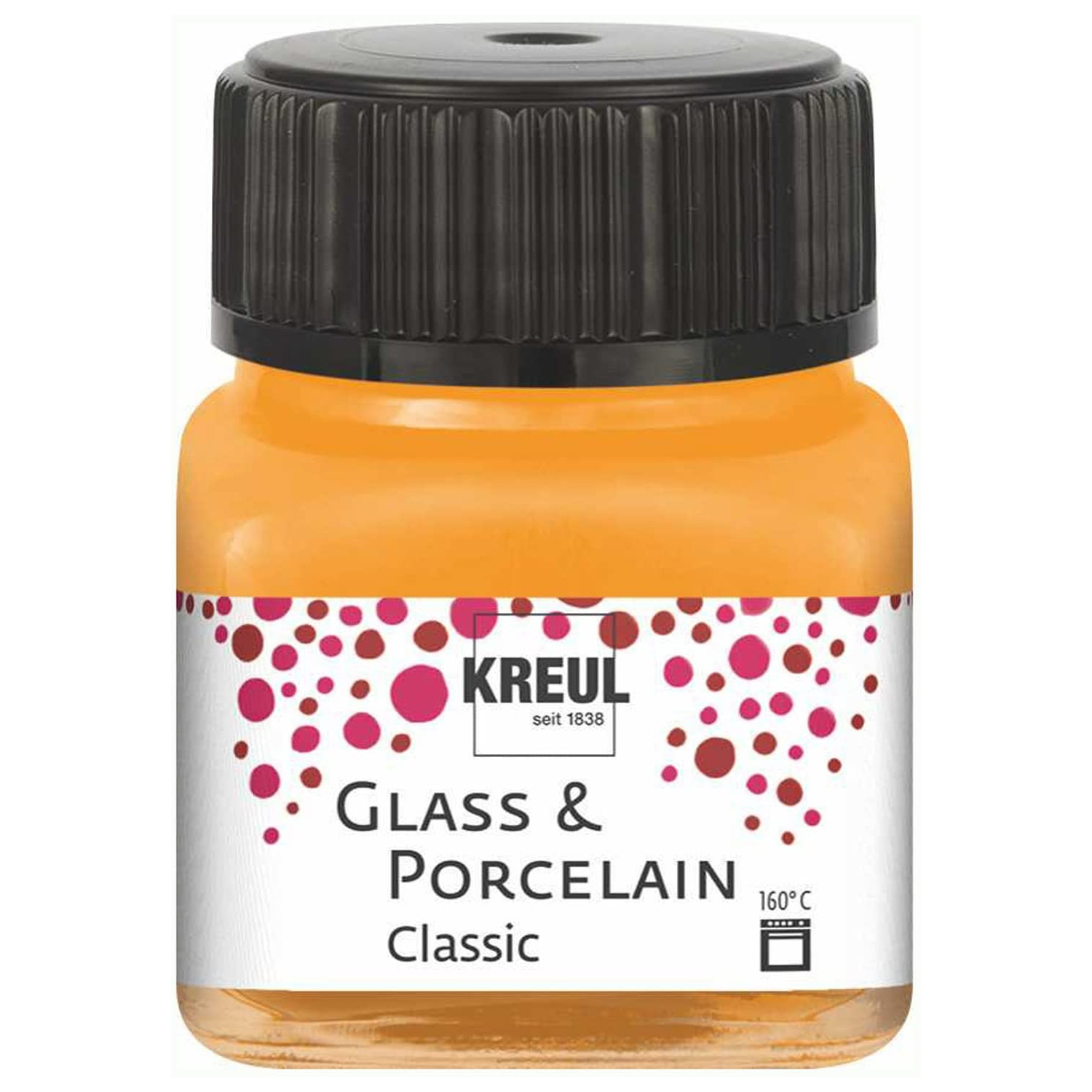 Glass & Porcelain Classic, deckende Glasmalfarbe / Porzellanfarbe, 20ml Orange