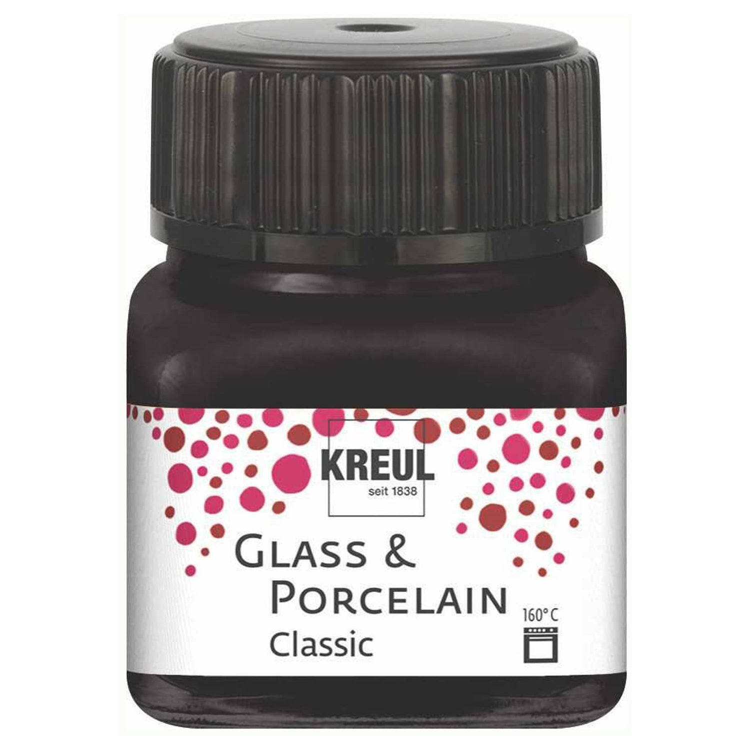 Glass & Porcelain Classic, deckende Glasmalfarbe / Porzellanfarbe, 20ml Schwarz