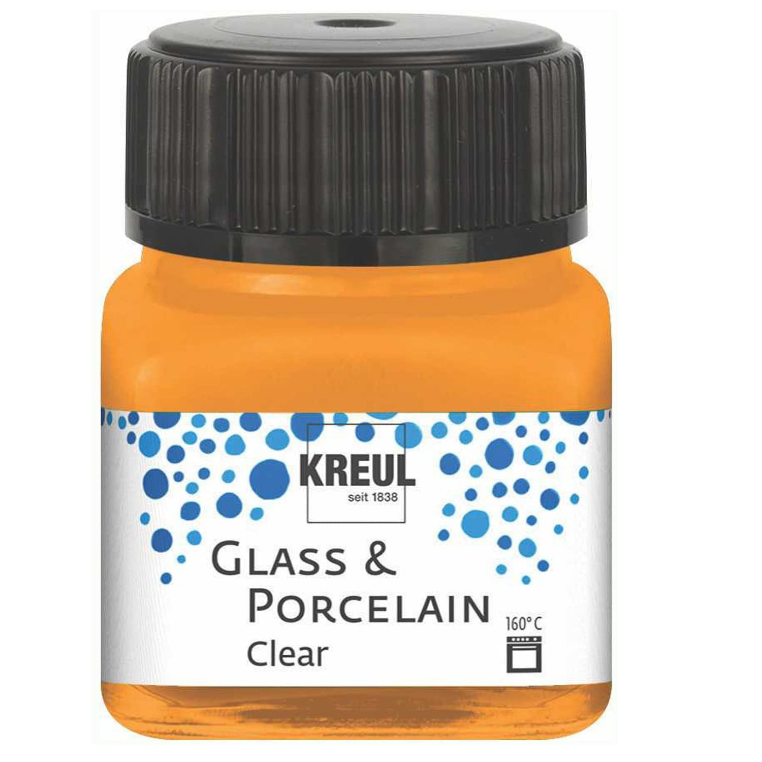 Glass & Porcelain Clear, transparente Glasmalfarbe / Porzellanfarbe, 20ml Orange