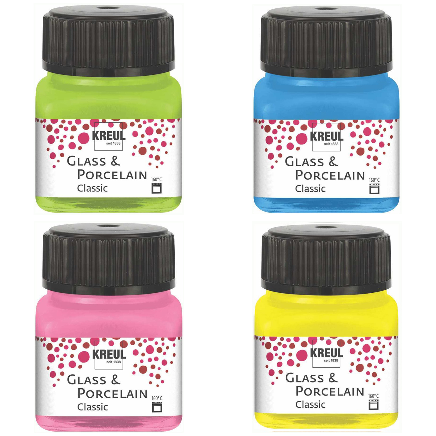Glass & Porcelain Classic, deckende Glasmalfarbe / Porzellanfarbe, 20ml - Verschiedene Farbtöne
