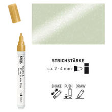 NEU Glas & Porzellan Pen / Porzellanmalstift, 2-4 mm, Metallic Silber