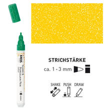 SALE Kreul Glas & Porzellan Pen Glitter Sonnengelb, 1-3 mm