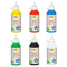 Kreul MUCKI Fingerfarbe Textil / Stoffmalfarbe, 250 ml - Verschiedene Farbtöne