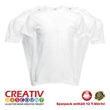 Sparpack, T-Shirt Größe L, Weiß, 12 Stück