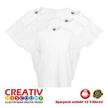 Sparpack, T-Shirt Größe 116, Weiß, 12 Stück