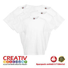 Sparpack, T-Shirt Größe 104, Weiß, 6 Stück