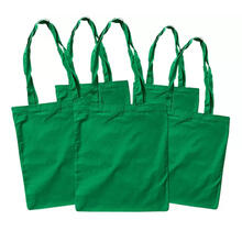 Sparpack, Baumwolltasche lange Tragegriffe, 38x42 cm, Grn, 12 Stck