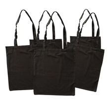 Sparpack, Baumwolltasche lange Tragegriffe, 38x42 cm, Schwarz, 12 Stck