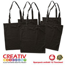 Sparpack, Baumwolltasche Schwarz, 12 Stck