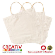 Sparpack Tasche mit Seitenfalte, Natur, 12 Stück
