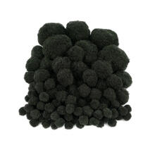 Pompons im Beutel, 100 Stk., 10-45mm, Schwarz