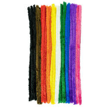 Chenilledraht / Pfeifenputzer / Biegepl�sch, Flausch, 20mm x 50cm, 50 Stk. Bunt