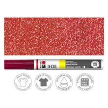 Marabu Textil Painter GLITTER, Glitter-Rot