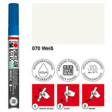 Marabu Porzellan & Glas Stift, 1-2mm, Wei