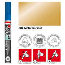 Marabu Porzellan & Glas Stift, 1-2mm, Gold