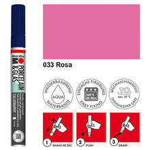 SALE Marabu Porzellan & Glas Stift, 1-2,5mm, Rosa