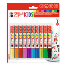 NEU Marabu KiDS Porcelain & Glas Painter, 10er Sortierung, MEGA FUN, 1-3 mm