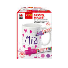 NEU Marabu KiDS Porcelain & Glas Painter, Tassen-Set, himbeere-violett