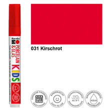 SALE Marabu Porzellan & Glas Stift KIDS, Kirschrot