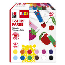 NEU Marabu KiDS T-Shirt Stoffmalfarbe-Set, 12 x 36 ml