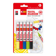 Marabu Kids Textilmarker Set, 3mm, 5 teilig