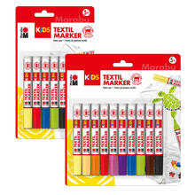 Marabu Kids Textilmarker Set, 3mm - Verschiedene Größen