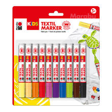Marabu Kids Textilmarker Set, 3mm, 10 teilig