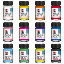NEU Porcelain & Glass Glossy, glänzende Glasmalfarbe / Porzellanfarbe 15 ml - Verschiedene Farben
