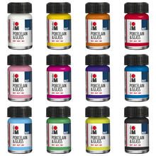 SALE Porcelain & Glass Matt, Glasmalfarbe / Porzellanfarbe 15 ml - Verschiedene Farben