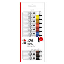 NEU Marabu Acrylfarben-Set BASIC, 12 x 12 ml Tuben